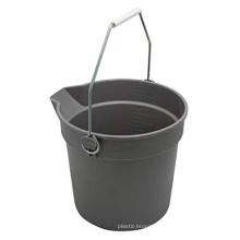 Bucket with Handle and Spout 14L, Plastic, Gray, Rugged, Heavy Duty